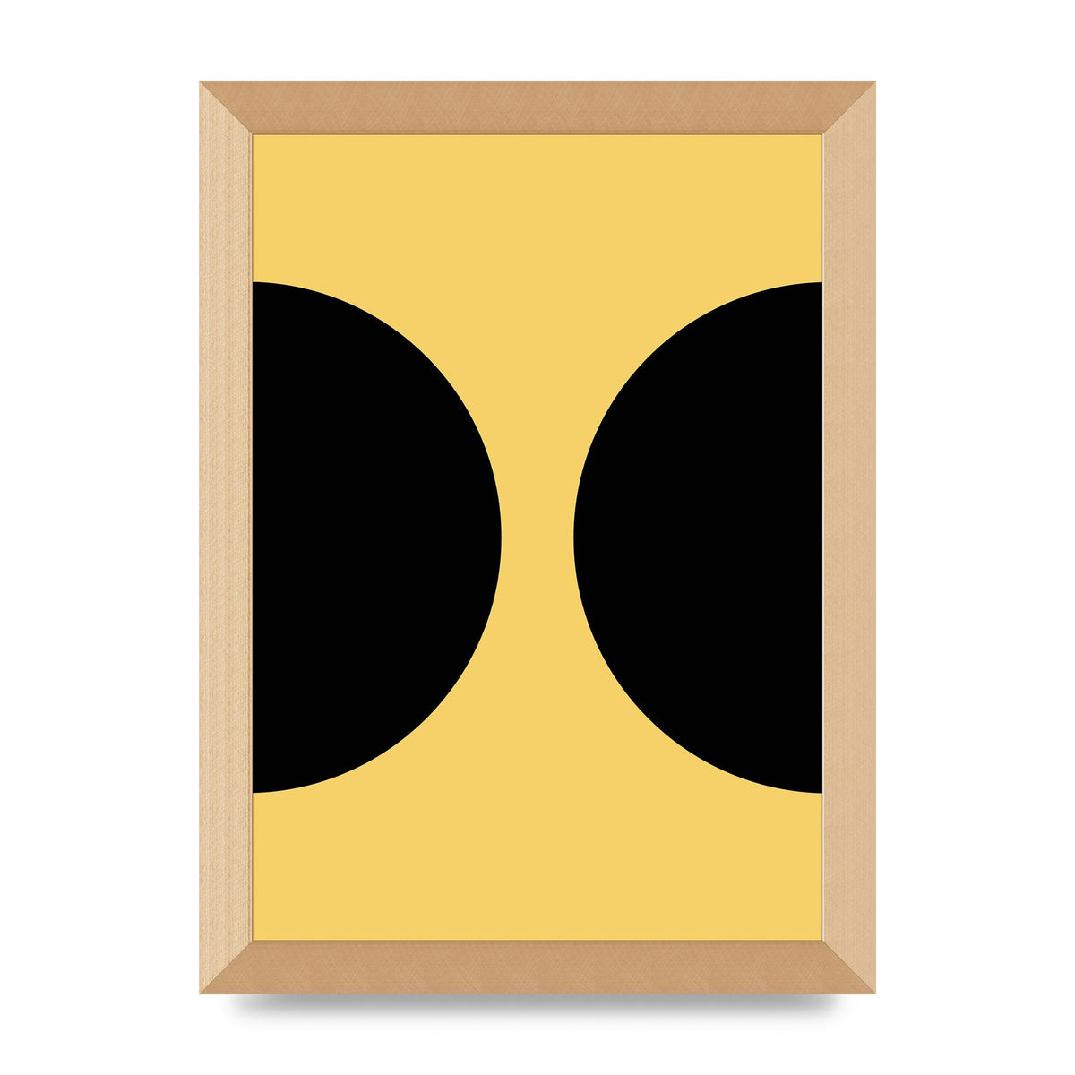 Yellow Black Disc Abstract One Art For The Home - A4 framed