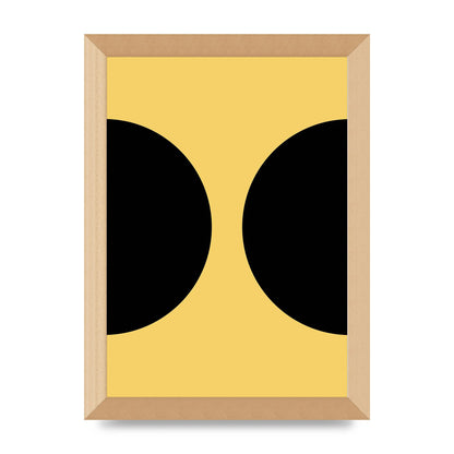 Yellow Black Disc Abstract One Art For The Home - A4 framed