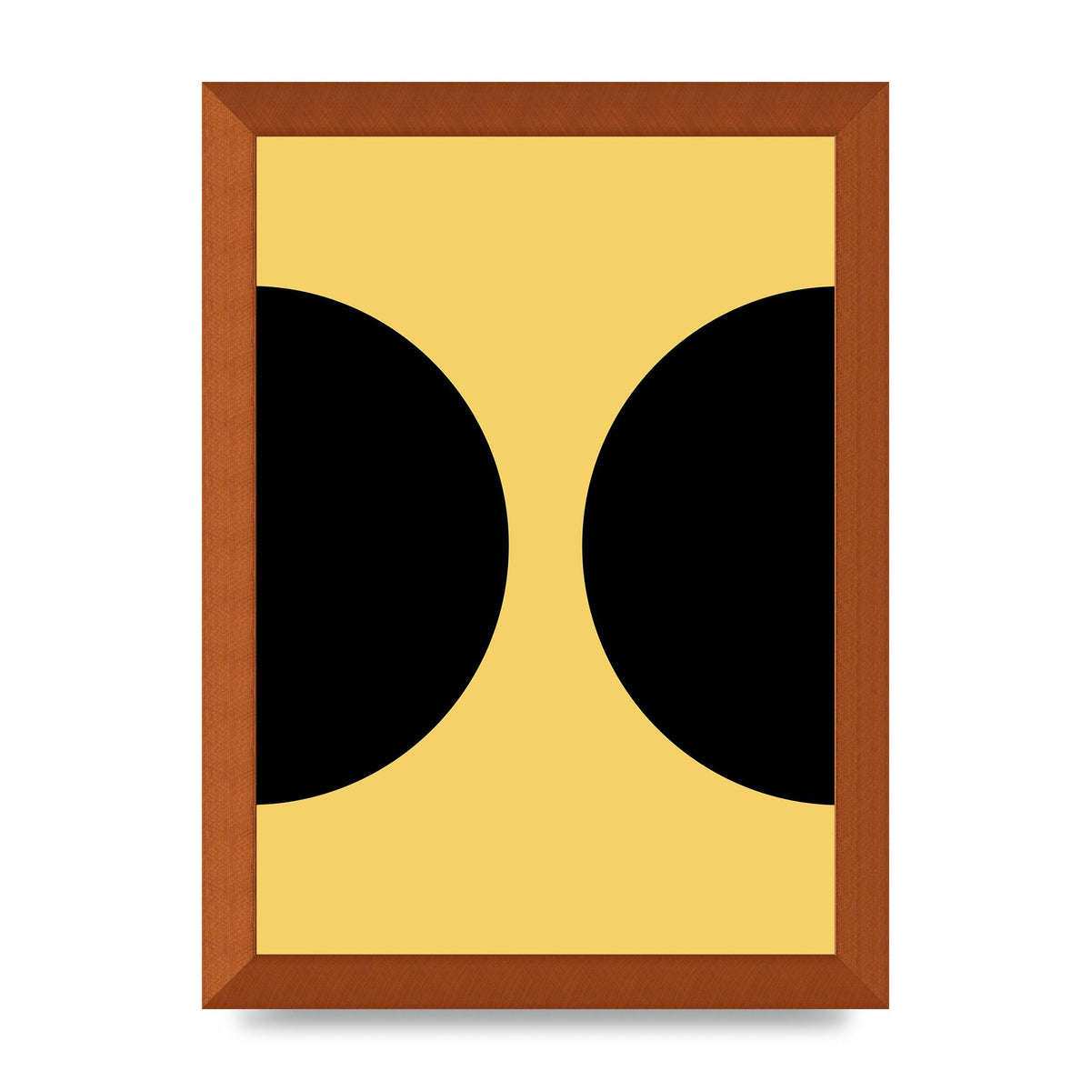 Yellow Black Disc Abstract One Art For The Home - A4 framed