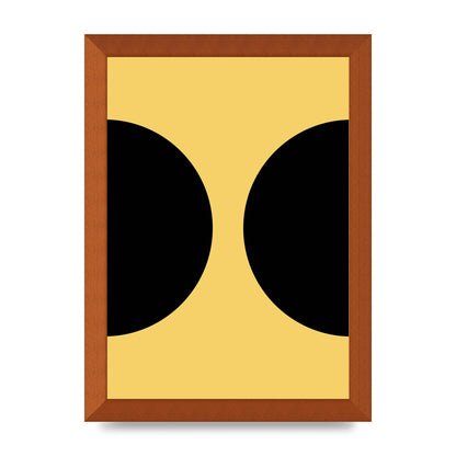 Yellow Black Disc Abstract One Art For The Home - A4 framed