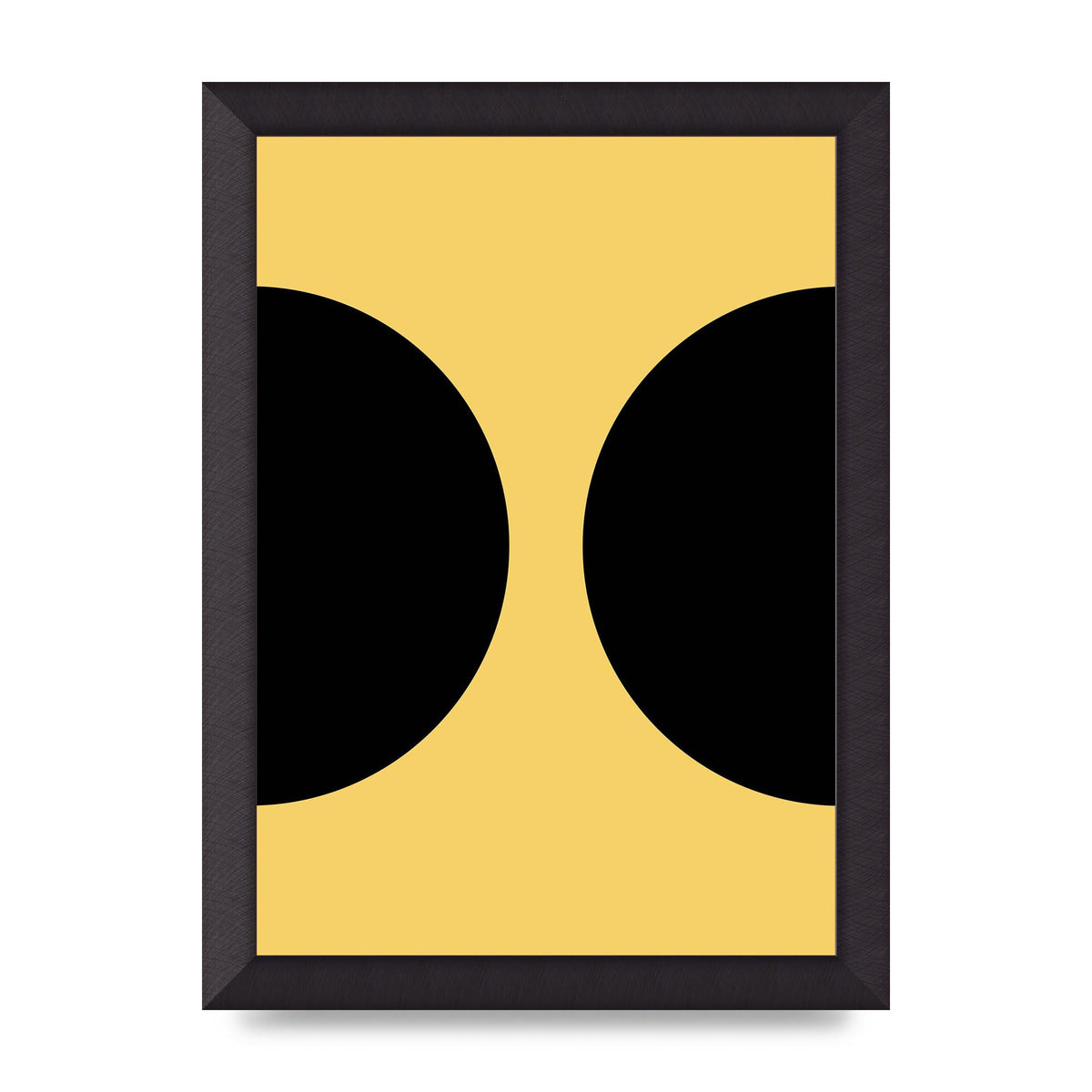 Yellow Black Disc Abstract One Art For The Home - A4 framed