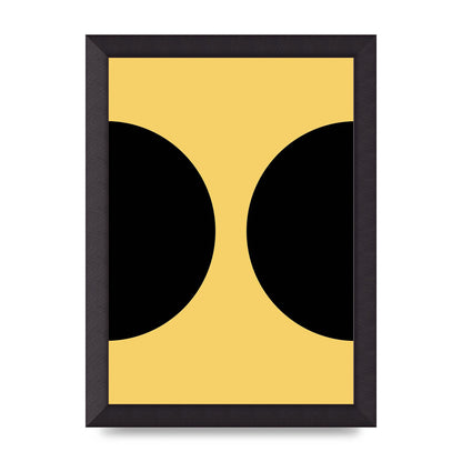 Yellow Black Disc Abstract One Art For The Home - A4 framed