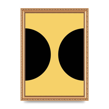 Yellow Black Disc Abstract One Art For The Home - A4 framed