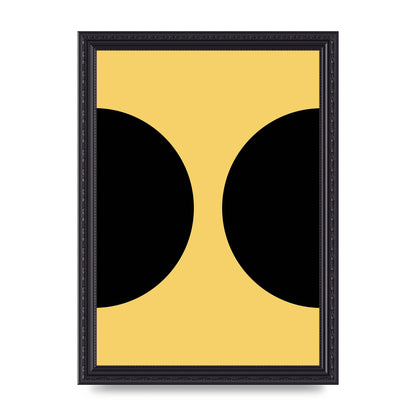 Yellow Black Disc Abstract One Art For The Home - A4 framed