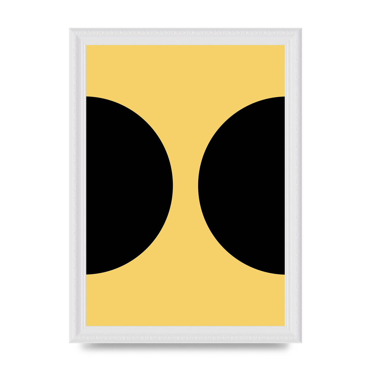 Yellow Black Disc Abstract One Art For The Home - A4 framed