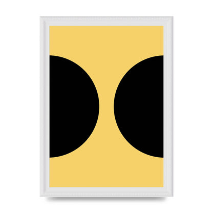 Yellow Black Disc Abstract One Art For The Home - A4 framed
