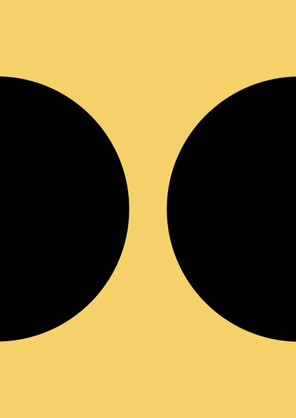 Yellow Black Disc Abstract One Art For The Home - detail