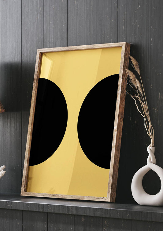 Yellow Black Disc Abstract One Art For The Home - living room 3