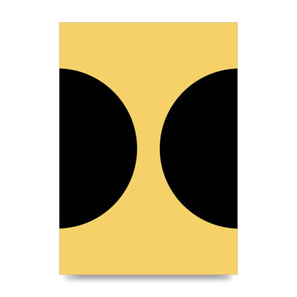 Yellow Black Disc Abstract One Art For The Home - unframed print