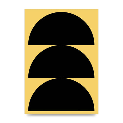 Yellow Black Disc Abstract Two Printed Poster - unframed print