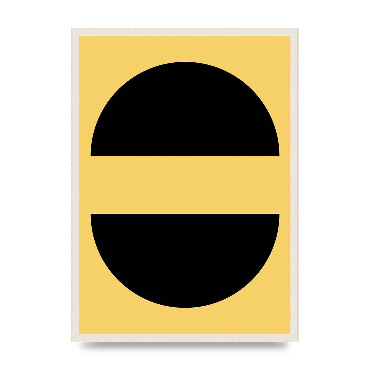 Yellow Black Disc Abstract Three Wall Art - A2 framed