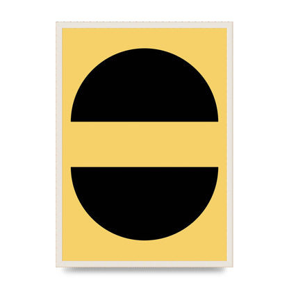 Yellow Black Disc Abstract Three Wall Art - A2 framed
