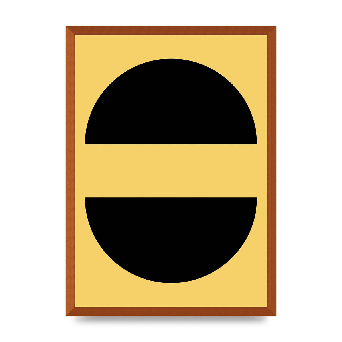 Yellow Black Disc Abstract Three Wall Art - A2 framed