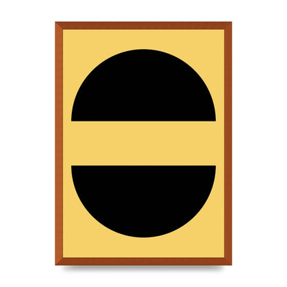 Yellow Black Disc Abstract Three Wall Art - A2 framed