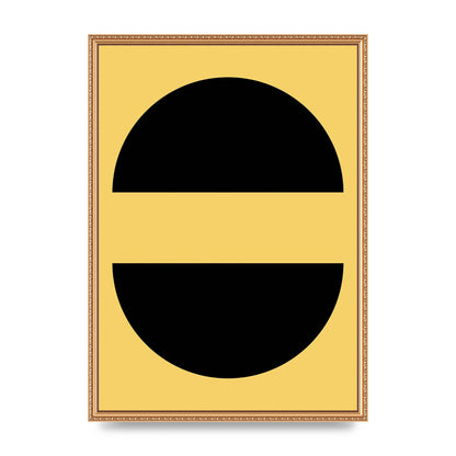Yellow Black Disc Abstract Three Wall Art - A2 framed