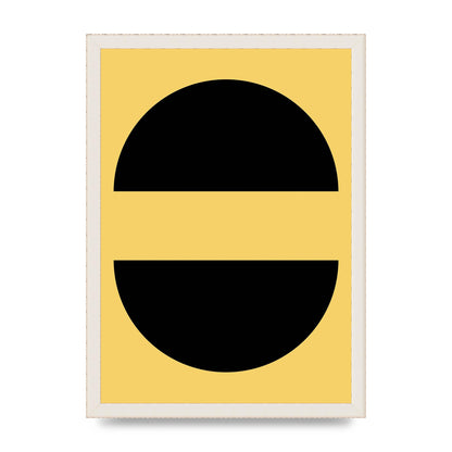 Yellow Black Disc Abstract Three Wall Art - A3 framed