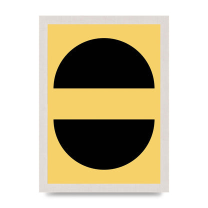 Yellow Black Disc Abstract Three Wall Art - A4 framed