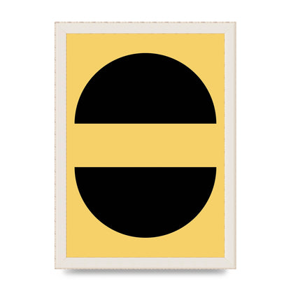 Yellow Black Disc Abstract Three Wall Art - A4 framed
