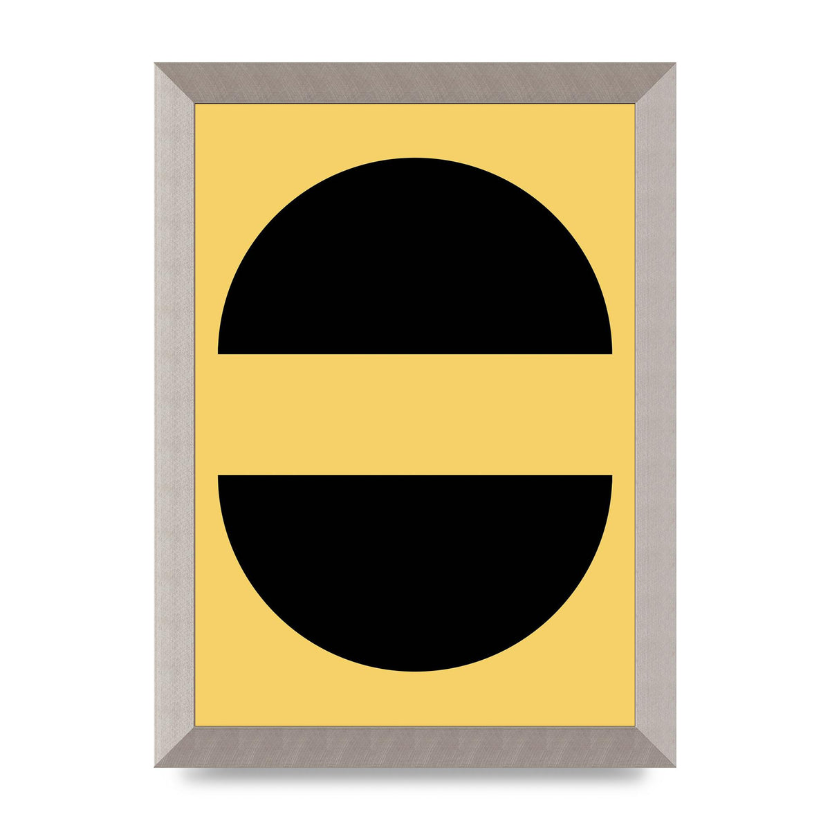 Yellow Black Disc Abstract Three Wall Art - A4 framed