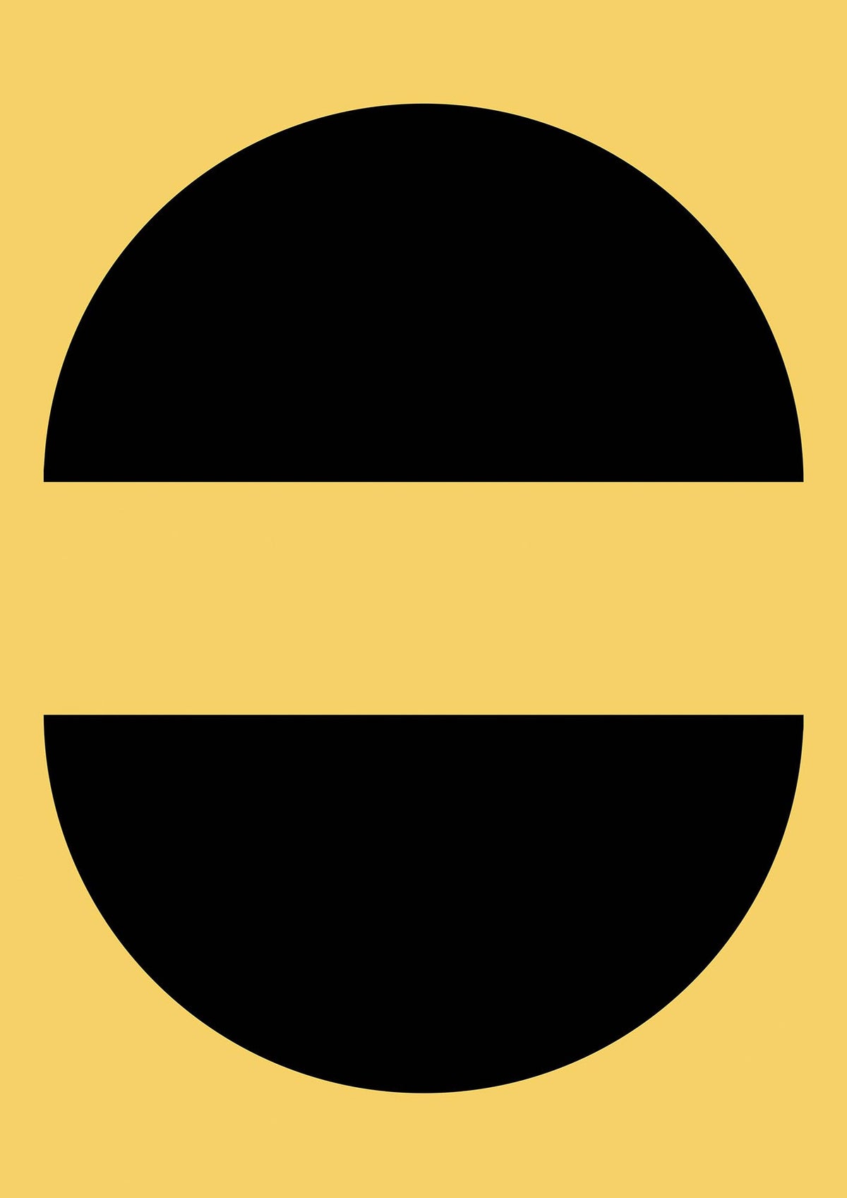 Yellow Black Disc Abstract Three Wall Art - detail