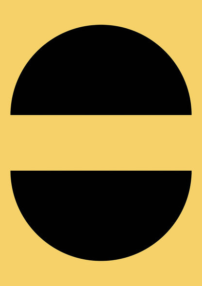 Yellow Black Disc Abstract Three Wall Art - detail