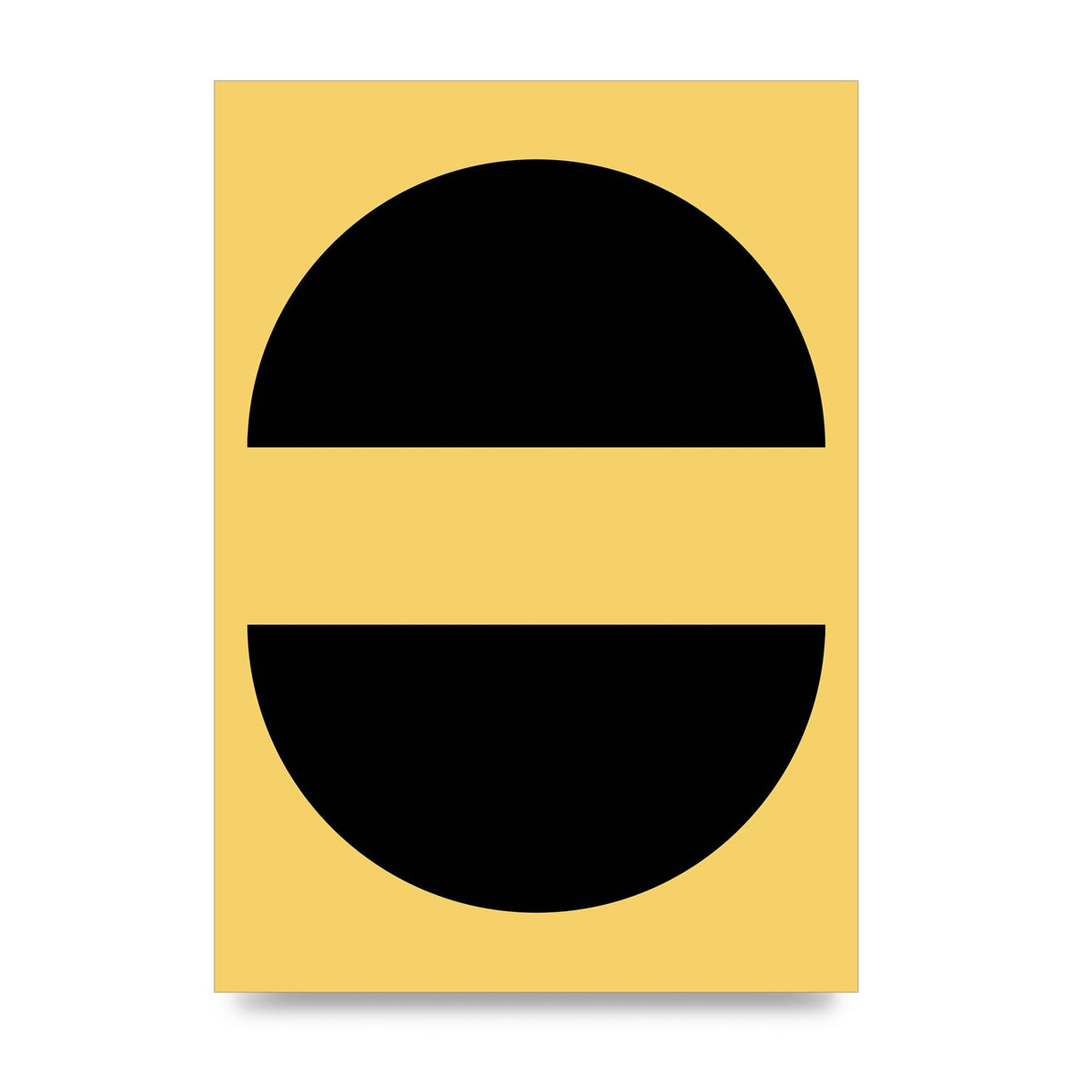 Yellow Black Disc Abstract Three Wall Art - unframed print