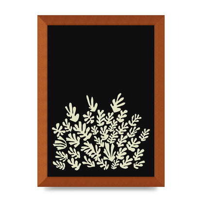 Black Ecru Abstract Leaf Shape Art For The Home - A4 framed