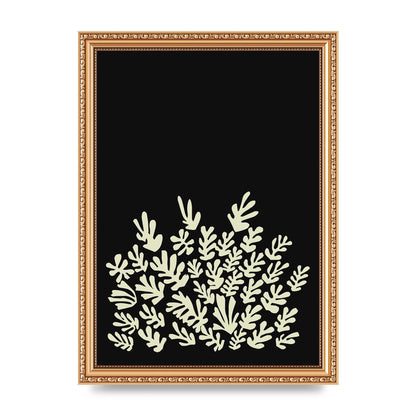 Black Ecru Abstract Leaf Shape Art For The Home - A4 framed