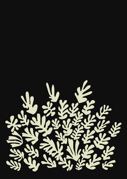 Black Ecru Abstract Leaf Shape Art For The Home - detail