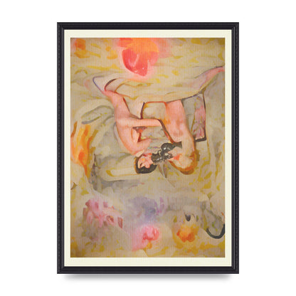 Textured Abstract Watercolour Wall Art - A2 framed