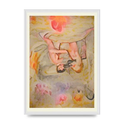 Textured Abstract Watercolour Wall Art - A2 framed