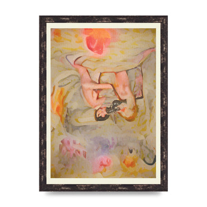 Textured Abstract Watercolour Wall Art - A3 framed