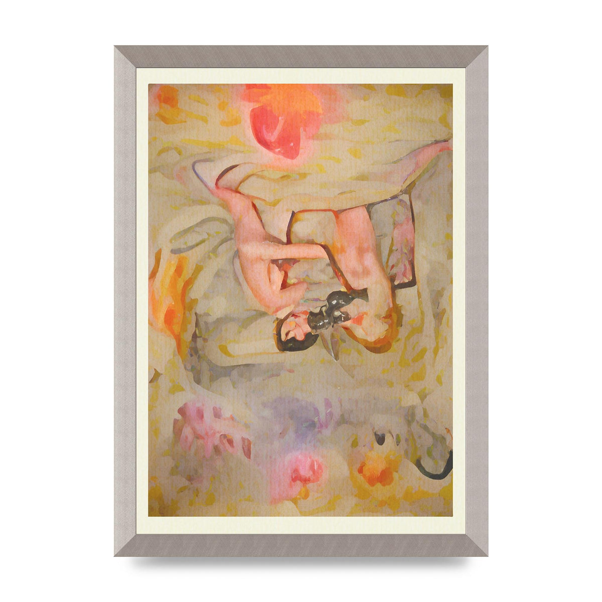 Textured Abstract Watercolour Wall Art - A3 framed