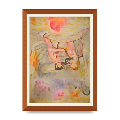 Textured Abstract Watercolour Wall Art - A3 framed