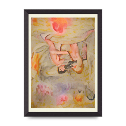 Textured Abstract Watercolour Wall Art - A3 framed