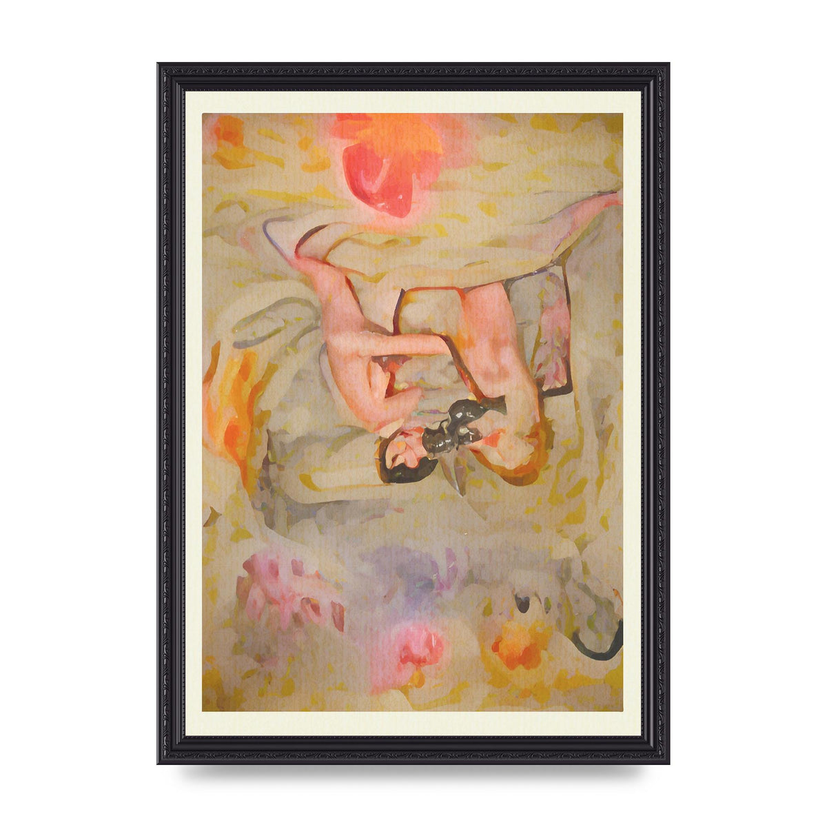 Textured Abstract Watercolour Wall Art - A3 framed