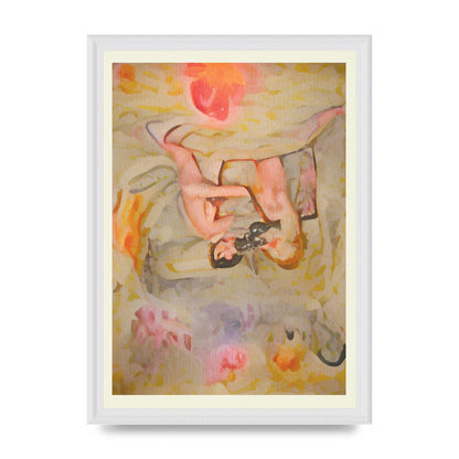 Textured Abstract Watercolour Wall Art - A3 framed