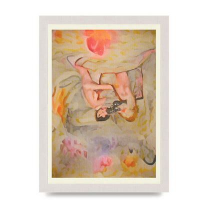 Textured Abstract Watercolour Wall Art - A4 framed