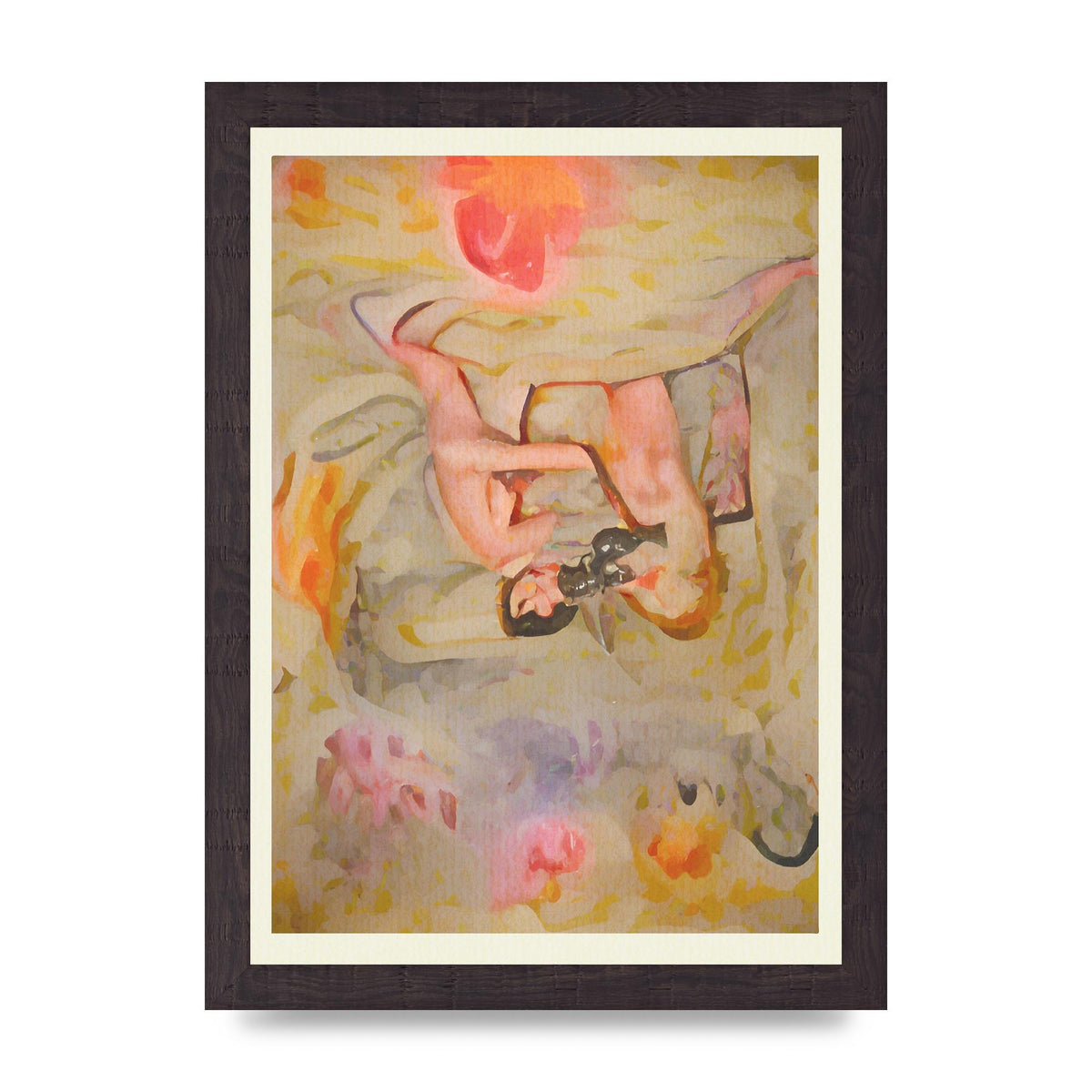 Textured Abstract Watercolour Wall Art - A4 framed