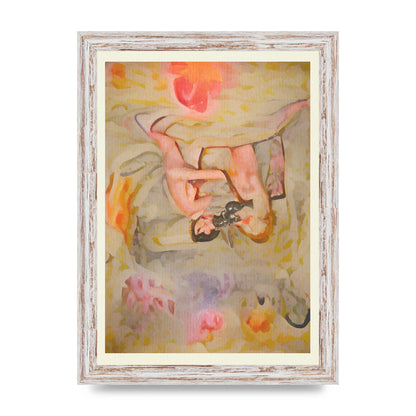 Textured Abstract Watercolour Wall Art - A4 framed