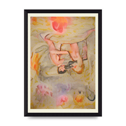 Textured Abstract Watercolour Wall Art - A4 framed