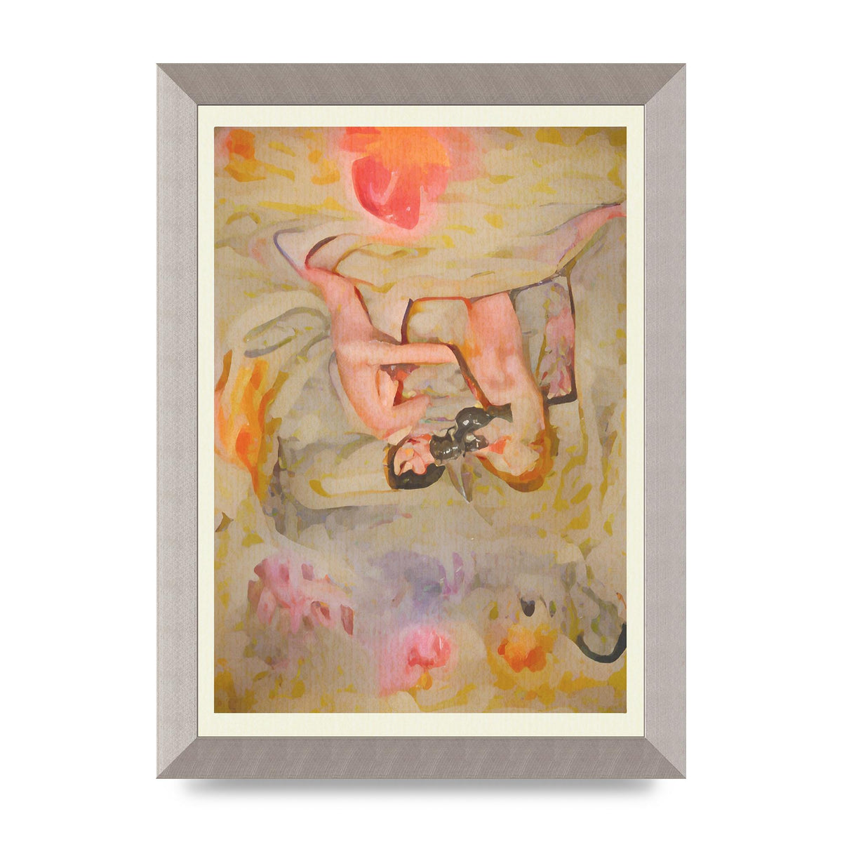 Textured Abstract Watercolour Wall Art - A4 framed