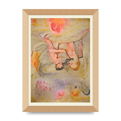 Textured Abstract Watercolour Wall Art - A4 framed