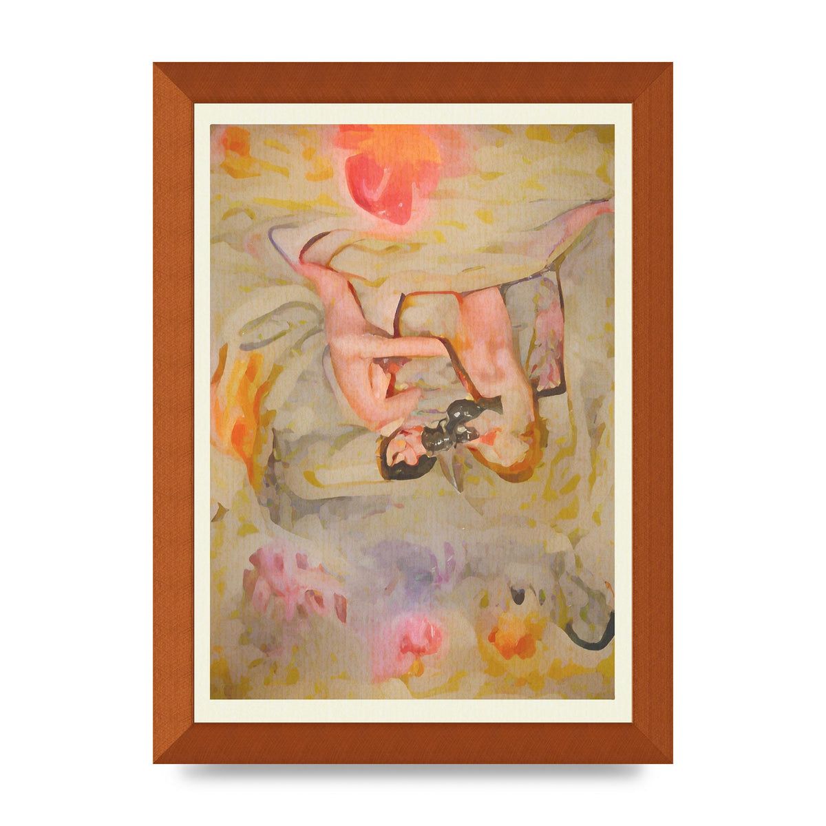 Textured Abstract Watercolour Wall Art - A4 framed