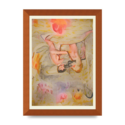 Textured Abstract Watercolour Wall Art - A4 framed