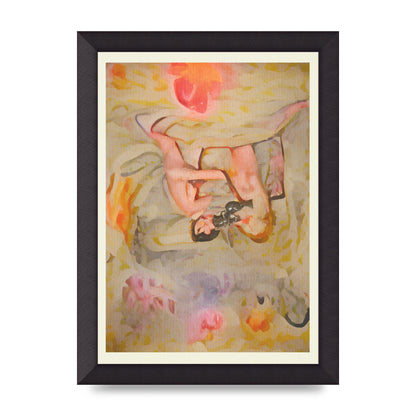 Textured Abstract Watercolour Wall Art - A4 framed