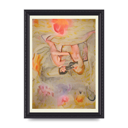 Textured Abstract Watercolour Wall Art - A4 framed