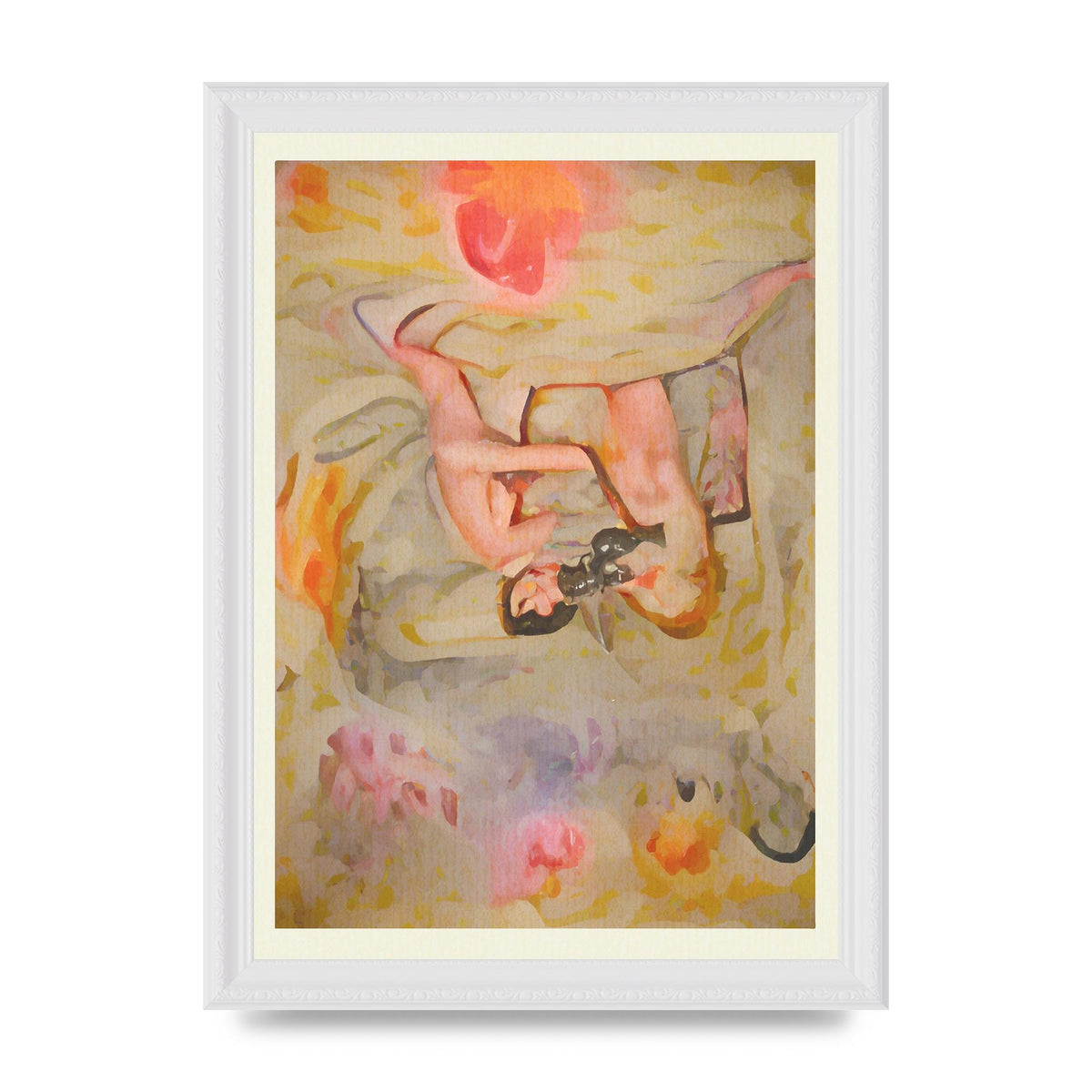 Textured Abstract Watercolour Wall Art - A4 framed