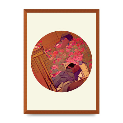 Japanese Watercolour Disc One Printed Poster - A2 framed