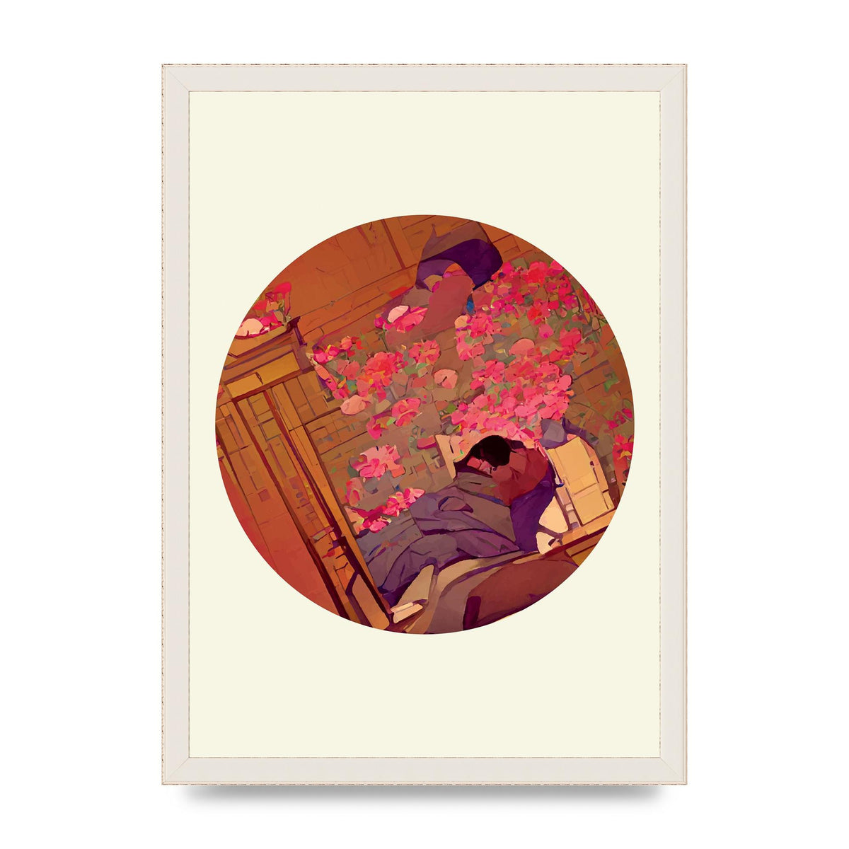 Japanese Watercolour Disc One Printed Poster - A3 framed